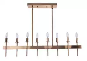 Satin Brass Eight Light Island Pendant from the Larrson Collection - Picture 1 of 1