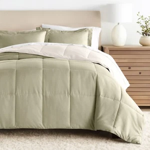 Kaycie Gray Fashion 3PC Reversible Comforter Set - All Season Easy Care Down Alt - Picture 1 of 133