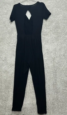 Macacão Asos Feminino Tamanho 6 Preto Perna Completa Buraco na Fechadura Manga Curta Elástica - Imagem 1 de 4