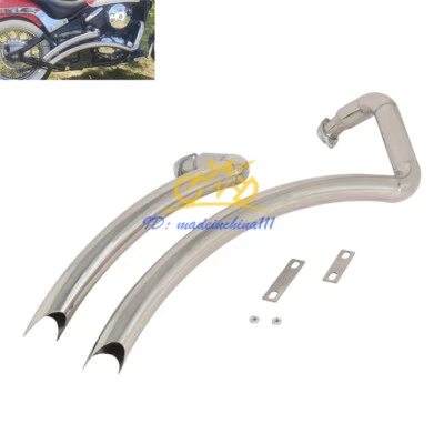 Full System For Kawasaki Vulcan 800 1995-2006 Exhaust Silver Pipe Tail Muffler - Изображение 1 из 4