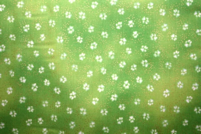 KINDRED CANINES BY LAUREL BURCH - WHITE PAWS ON GREEN WITH METALLIC GOLD SPECKS - Image 1 of 2