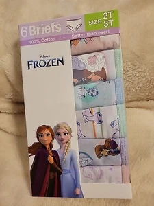 Disney Frozen 6 Pcs Briefs For Girl Ages 2- 3 Toddler - Picture 1 of 4