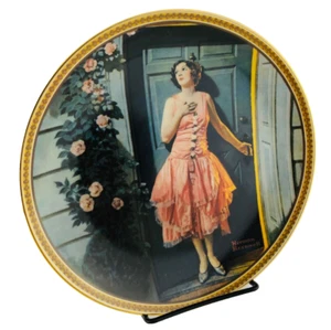 Vintage Norman Rockwell Plate Knowles Standing In The Doorway By Original Box - Picture 1 of 10