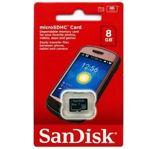Carte Mémoire SANDISK 8 Gb Micro SDHC - Dispo aussi capacité 16 32 64 ou 128 Go