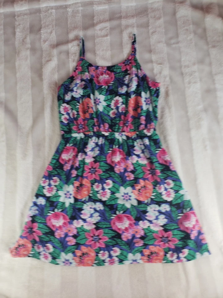 Niñas GYMBOREE Jungle Brights Bahama Bloom Tropical Floral Vestido Atado Atrás 10 Foto 1 de 4