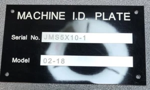 ENGRAVED! Hotel Motel A/C Medical Equipment Bed Cart Plate Tag Serial Model ID # - Picture 1 of 9