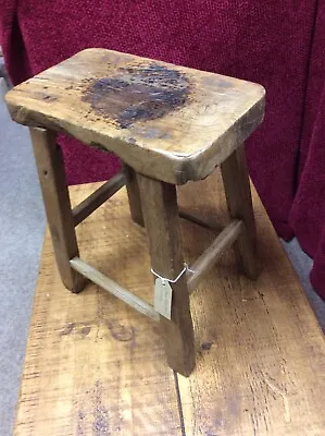 Hungarian Style Wooden Rustic Antique Stool • 95.42£