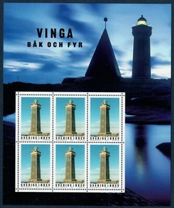 SUECIA. 2018. 6x Doméstico. Faros. Hoja. VF MNH (SS35) - Imagen 1 de 1