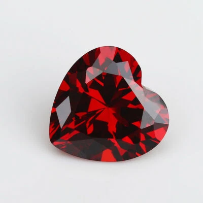 Piedra preciosa circonita cúbica suelta 3x3 ~ 15x15 mm corazón granate rojo 5A hágalo usted mismo Foto 1 de 4