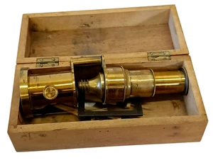 Vintage Messing-Feldmikroskop mit Holzkiste Antikes Sammlerobjekt 19tes Jhdt. - Bild 1 von 11