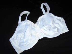 36D Shiny White Unlined Underwire Vtg EXQUISITE FUL-LY Minimizer Bra #545 36D - Picture 1 of 5