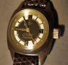 6856: anchor watch, Nivaflex,17Jewels, shockproof, women's watch, leather strap, runs, used.