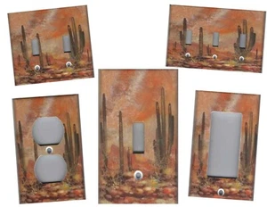 DESIERTO DEL SUROESTE CON CACTUS HOGAR DECORACIÓN PARED LUZ INTERRUPTOR PLACAS Y ENCHUFES - Imagen 1 de 30