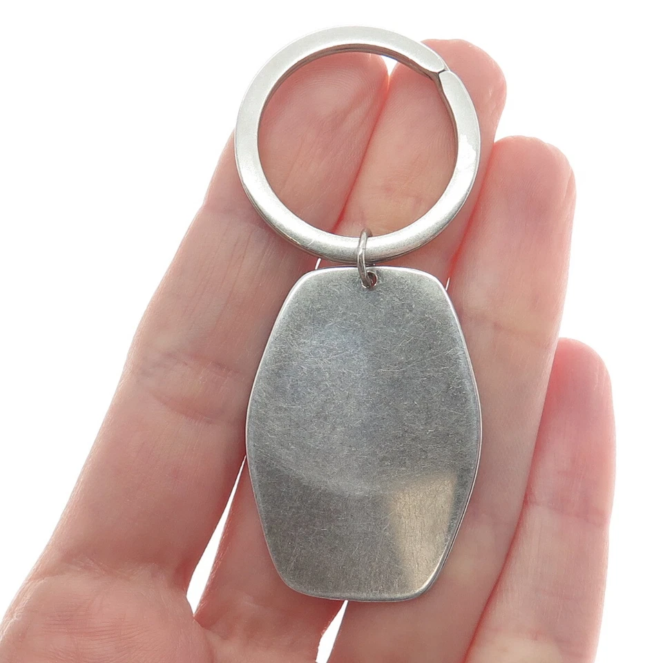 925 Sterling Silver Vintage Engravable Key Fob Ring Holder - Image 1 of 4