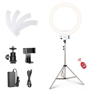 Neewer LED Ring Light Round 18-inch White with Silver Stand Lighting Kit
