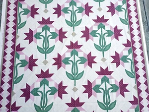 Fabric Panel Cotton Marti Mitchell 1992 Patchwork Printed for Quilting 47" x 97" - Picture 1 of 12