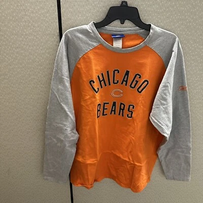 Chicago Bears Reebok NFL Vintage Men's Longsleeve T-Shirt Large Orange Gray - Imagem 1 de 4