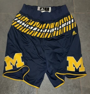 MICHIGAN WOLVERINES BASKETBALL TEAM ISSUED GAME SHORTS LG + 2" ADIDAS - Picture 1 of 4