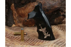 KSD Brand SW N Frame Round Butt Compatible Black Acrylic Grips - Picture 1 of 1