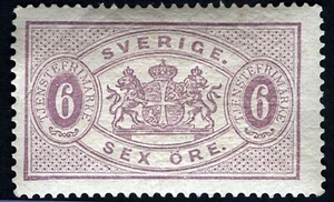 Sweden Official Stamp O-16 6 öre M H F-VF Red Lilac 1881-93 - Picture 1 of 2