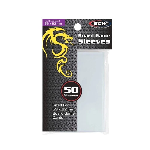 250 BCW 59mm X 92mm Board Game Card Clear Soft Poly Sleeves 59x92
