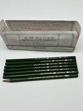Alt 7x A.W. Faber Castell Bleistifte Grün Vintage Ritter Blechdose mit Einlage