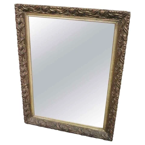 20th Century Italian Art Nouveau Carved and Gilded Wood Wall Mirror Cover