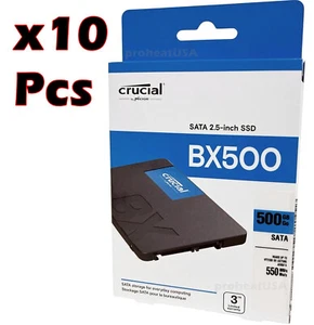 10pcs Crucial BX500 500GB 3D NAND SATA 2.5-Inch Internal SSD 540MB/s Solid State - Picture 1 of 7