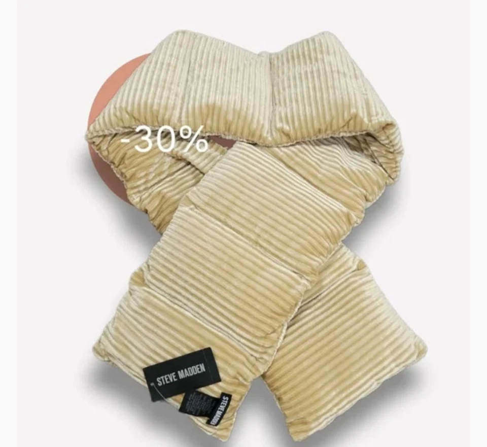 Precio de venta sugerido por el fabricante $38 Steve Madden terciopelo a rayas beige talla OSFA Foto 1 de 1