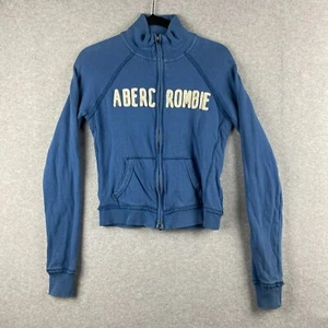 Abercrombie & Fitch Sweater Girls Large L Blue Full Zip Long Sleeve High Neck - Picture 1 of 10