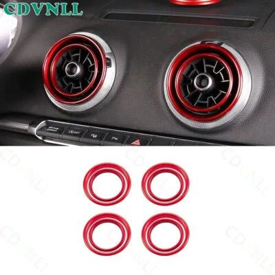 For Audi A3 S3 RS3 2015-2020 Red Aluminum Central Console Air Outlet Vent Cover - Image 1 of 4