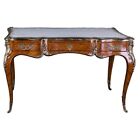 Q' Bureau Plat Desk IN Antique Mahagoni-Furnier IN Style Louis XV 20. Century