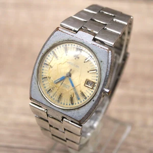 Vintage Westclox Watch Mens Silver Tone Stainless Steel Classic Date Dial 60's - Picture 1 of 8