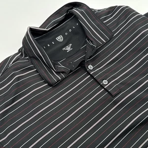 Nike Golf Dri Fit UV Long Sleeve Polo Shirt Mens XL Black Striped - Picture 1 of 8