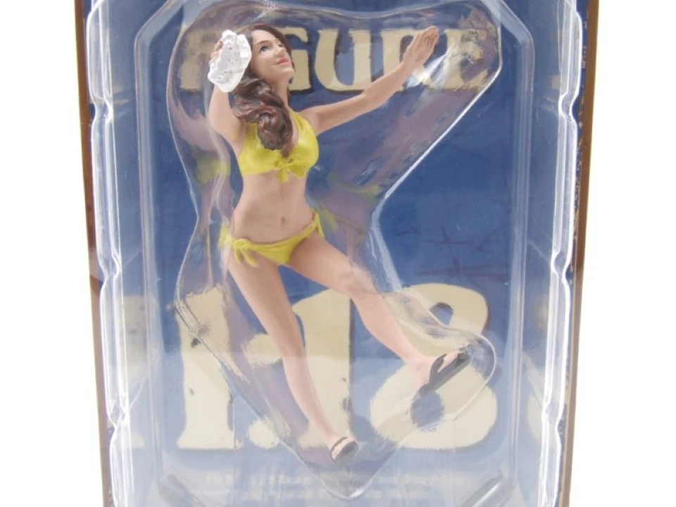 Figurine Bikini Car Wash Girl Stephanie Jaune Pour Modèles 1:18 American Diorama - Photo 1/2