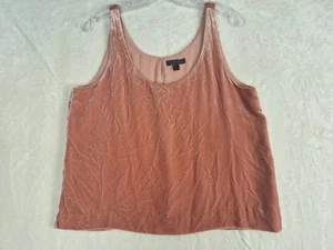  J Crew Womens M Crushed Velvet Tank Top Lined Cami Y2k Fairy Peachy Pink Silk - Picture 1 of 12