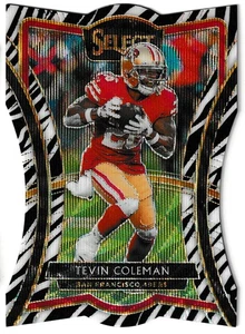 2019 Panini Select Zebra Wave Prizm Tevin Coleman San Francisco SF 49ers - Picture 1 of 1