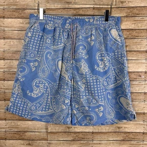 Costume da bagno uomo Peter Millar mare taglia XL blu foderato in rete stampa paisley usato in ottime condizioni - Foto 1 di 8