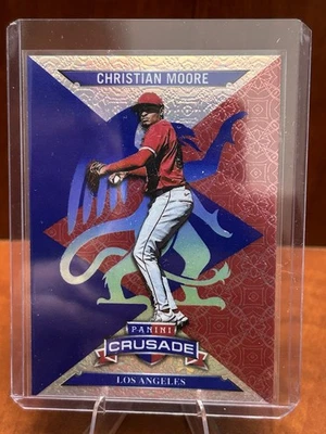 2025 Panini Crusade CHRISTIAN MOORE - Blue Red MOJO Variation ROOKIE #23 - Image 1 of 2