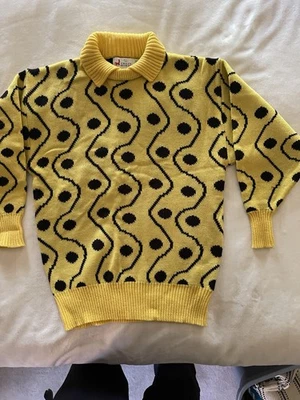 Vintage Crazy Horse Womens Ski Sweater Black/Yellow Acrylic And Wool, Size - Image 1 of 3
