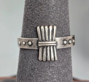 Antiker Clark & Coombs Lagerfeuer Mädchen Sterlingsilber Ring verstellbar Größe 7 - Bild 1 von 8