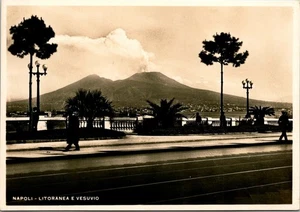 Napoli Italien - Litoranea E Vesuvio RPPC unbespielt alte Postkarte - Bild 1 von 2