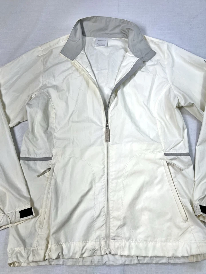 NIKE GOLF Womens Windbreaker Jacket Size M, Ivory W Gray Colla Full Zip Dri Fit - Image 1 of 4