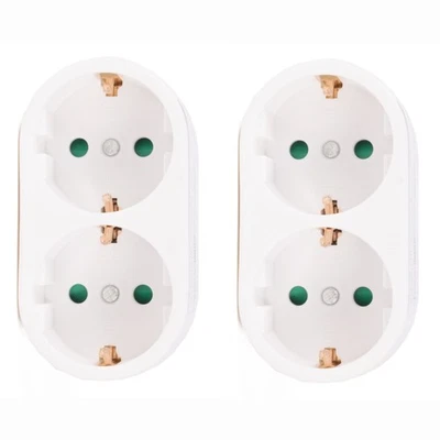 BENSON ELECTRIC 2x Doppelstecker vertikal Mehrfachstecker 2-fach Steckdosenadapter Multistecker