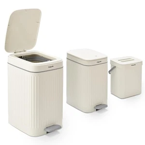 Pukomc 3 Pack Bathroom Trash Can with Lid (3L+7L+14L) - Picture 1 of 7