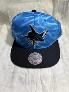 Mitchell & Ness NHL San Jose Sharks Snapback Cap Hat Tie Die Blue Pattern  - Picture 1 of 6