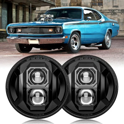 Nuevo par de faros redondos LED 7" 130W aptos para Plymouth Duster 340 1970-1975 Foto 1 de 4