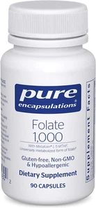 Pure Encapsulations Folate 1000 - Metafolin L-5-MTHF - Heart Health Supplement* - Picture 1 of 9