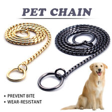 Adjustable Training Pet Dog Collar Strong P Snake Chain Copper Show Slip Collar