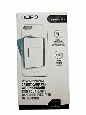 Capa branca para cartão de crédito Incipio STOWAWAY com suporte iPhone 6 Plus "6s Plus" nova - Imagem 1 de 3